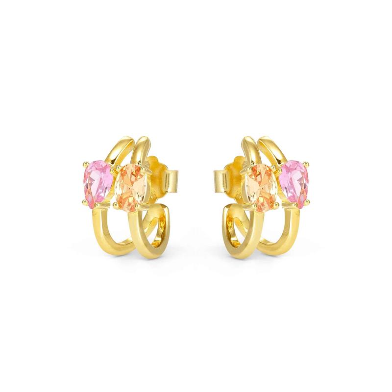 Nomination Colour Wave Aurora Ed Gold Hoop Earrings