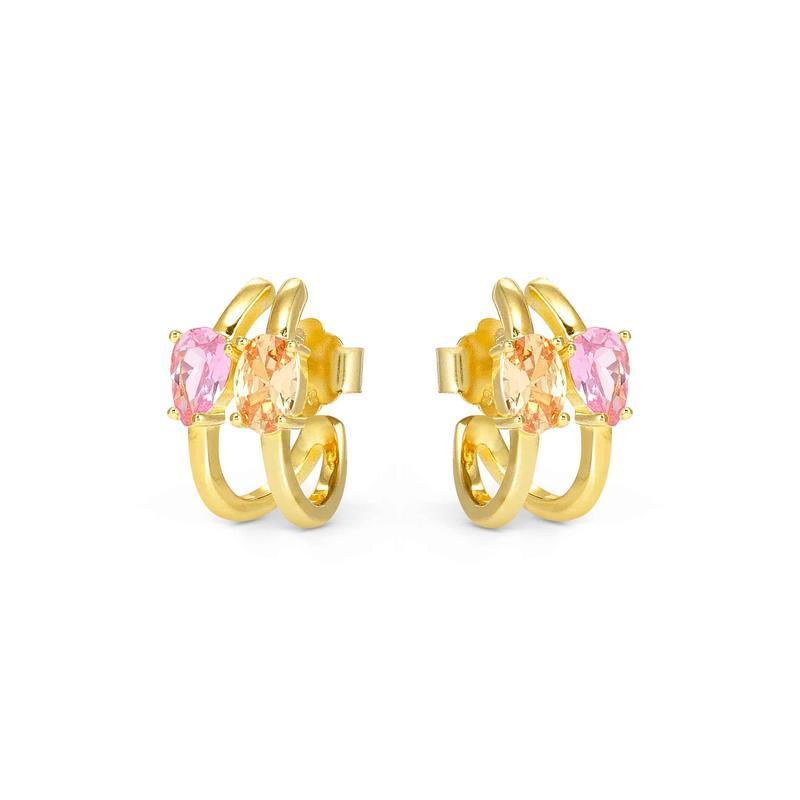 Nomination Colour Wave Aurora Ed Gold Hoop Earrings