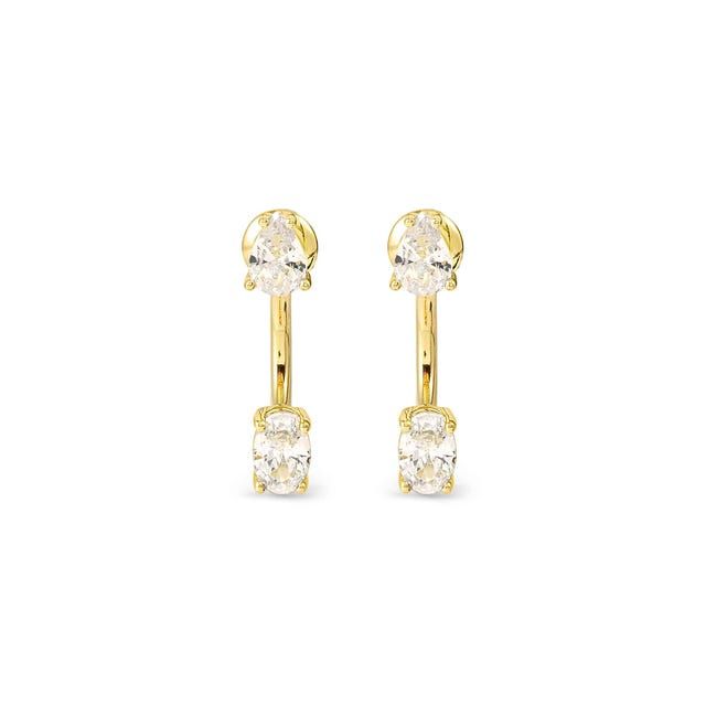 Nomination Colour Wave Aurora Ed. Silver Ear Jackets with White CZ
