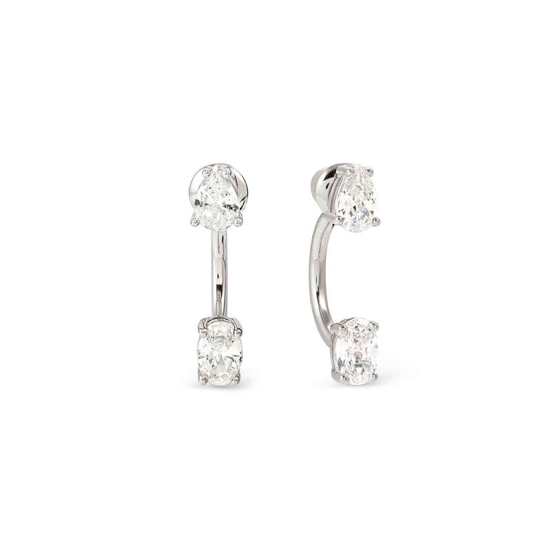 Nomination Colour Wave Aurora Ed. Silver Ear Jackets, White CZ