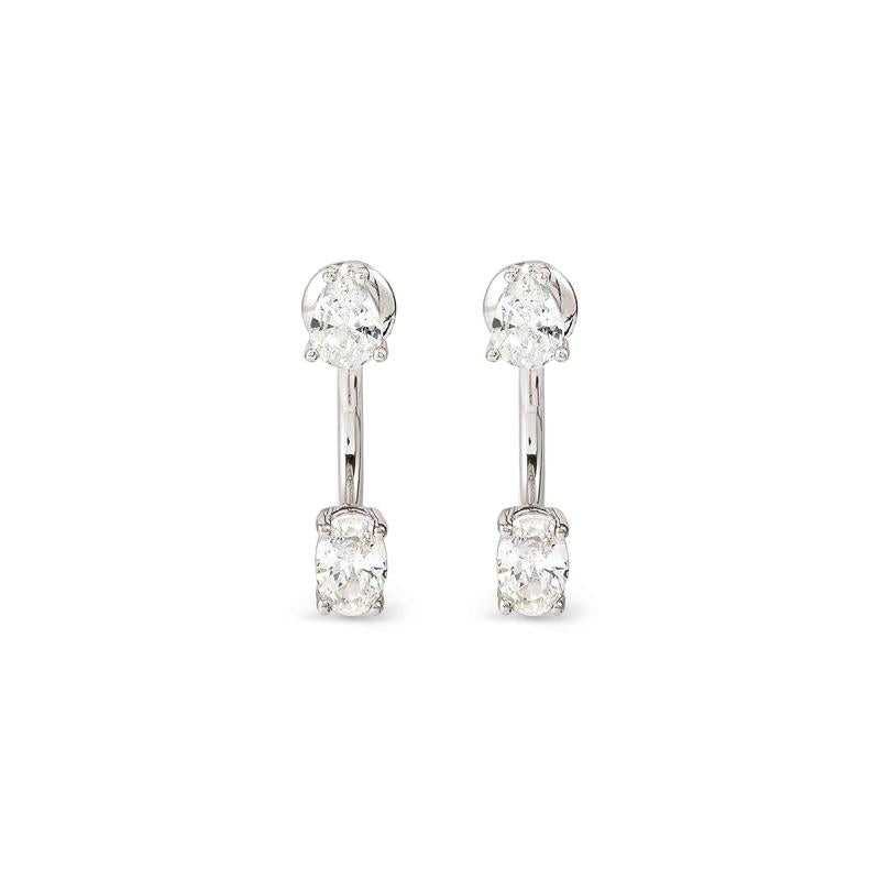 Nomination Colour Wave Aurora Ed. Silver Ear Jackets, White CZ