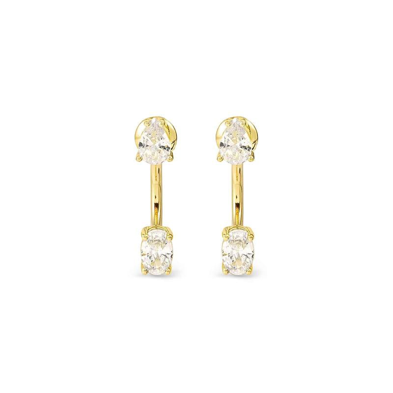 Nomination Colour Wave Aurora Silver Ear Jackets with Dazzling White Cubic Zirconia