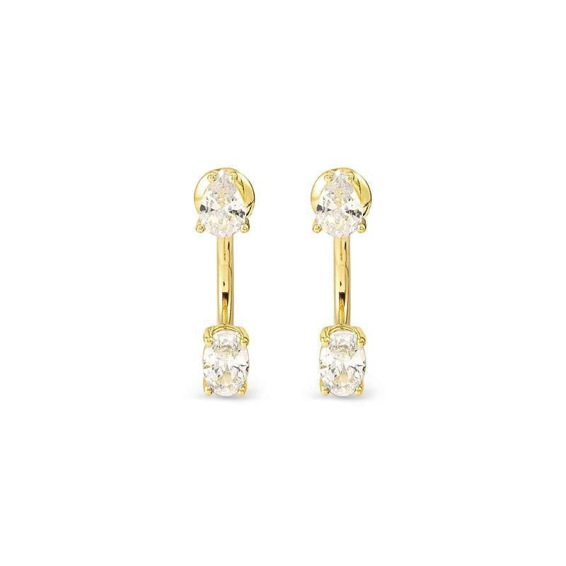 Nomination Colour Wave Aurora Silver Ear Jackets with Dazzling White Cubic Zirconia