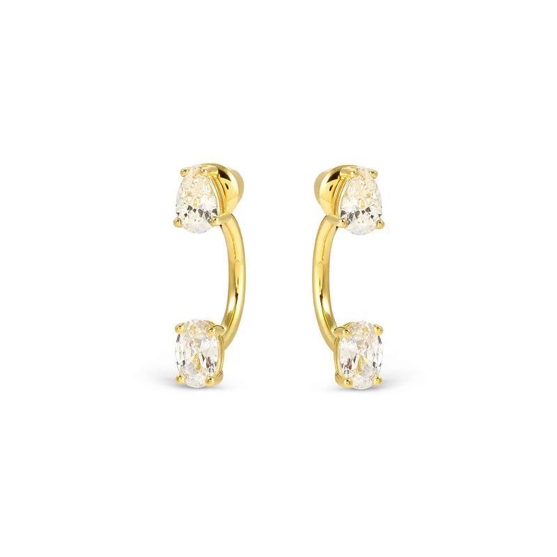 Nomination Colour Wave Aurora Silver Ear Jackets with Dazzling White Cubic Zirconia