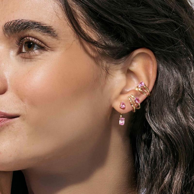 Nomination Colour Wave Aurora Silver Ear Jackets with Dazzling White Cubic Zirconia