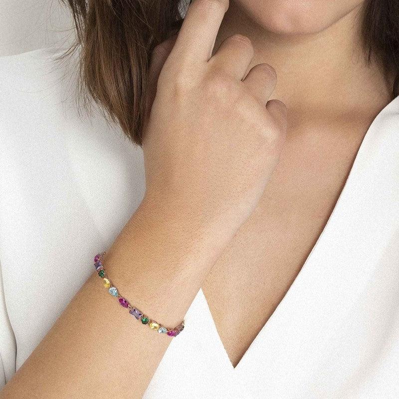 Nomination Colour Wave Bracelet, Multicolour Cubic Zirconia, 22K Rose Gold