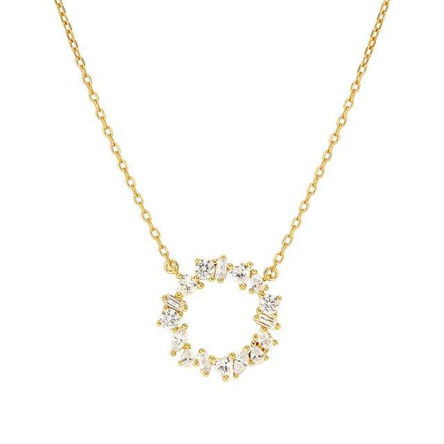 Nomination Colour Wave Circle Necklace White Stones