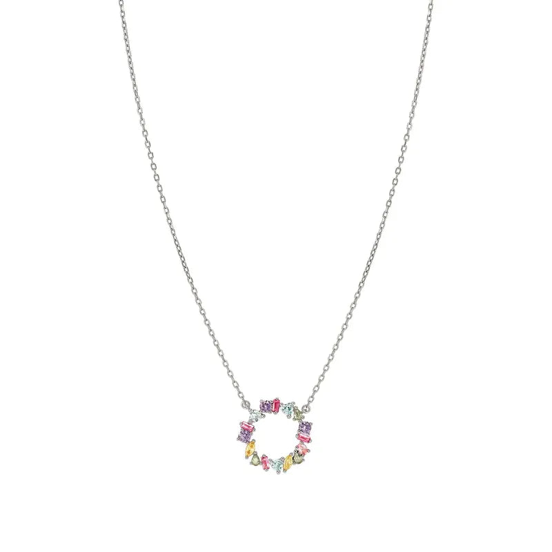 Nomination Colour Wave Circle Necklace with Coloured stones