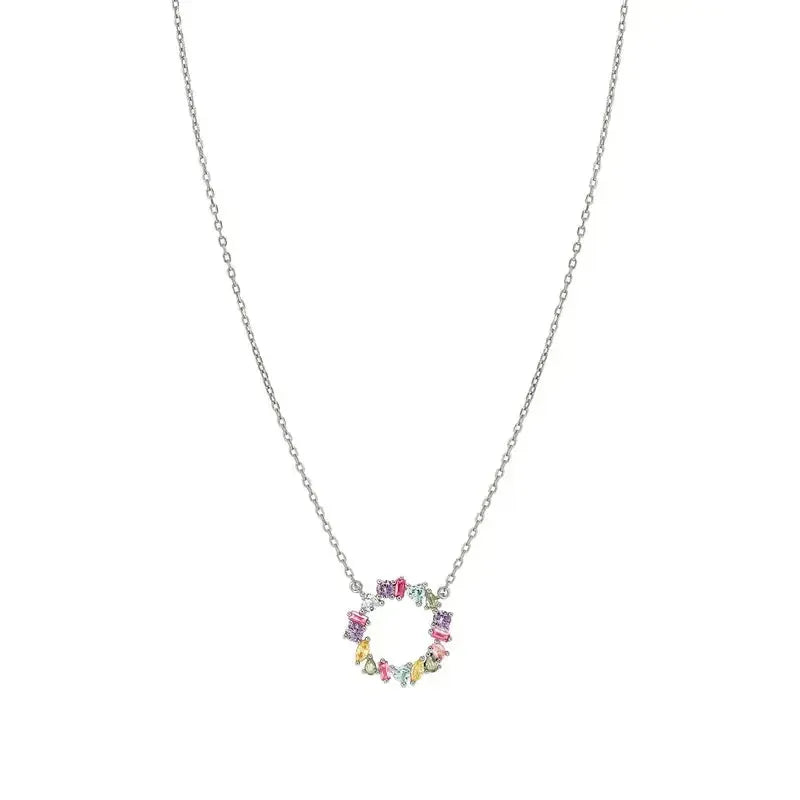 Nomination Colour Wave Circle Necklace with Coloured stones