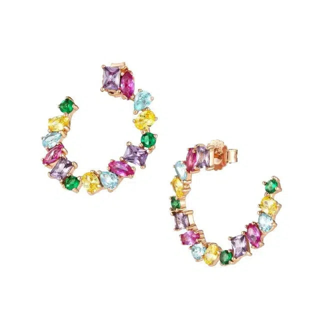 Nomination Colour Wave Earrings, Coloured Stones