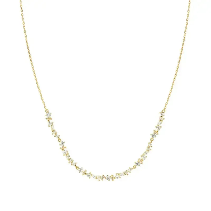 Nomination Colour Wave Gold Necklace with White Stones
