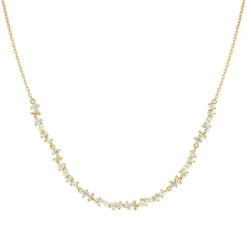 Nomination Colour Wave Gold Necklace with White Stones
