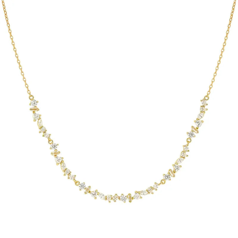 Nomination Colour Wave Gold Necklace with White Stones