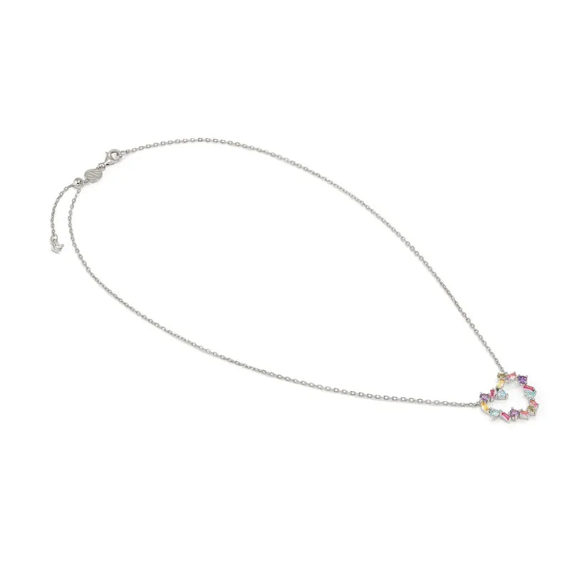 Nomination Colour Wave Heart Necklace with Colored Stones