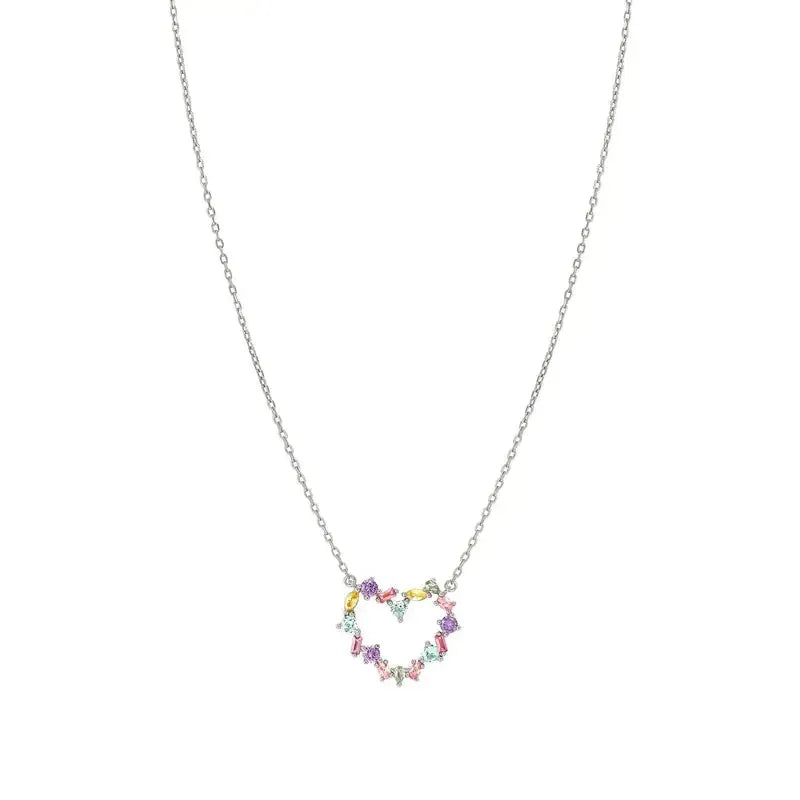 Nomination Colour Wave Heart Necklace with Colored Stones