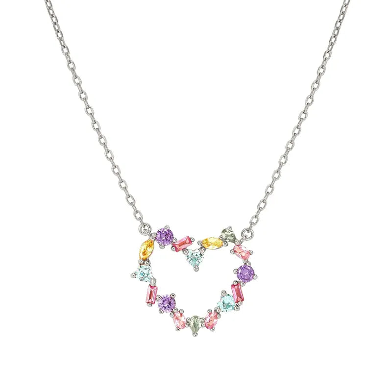 Nomination Colour Wave Heart Necklace with Colored Stones