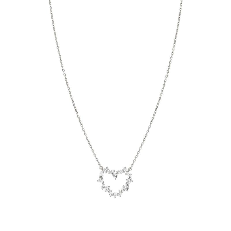 Nomination Colour Wave Heart Necklace with White Stones