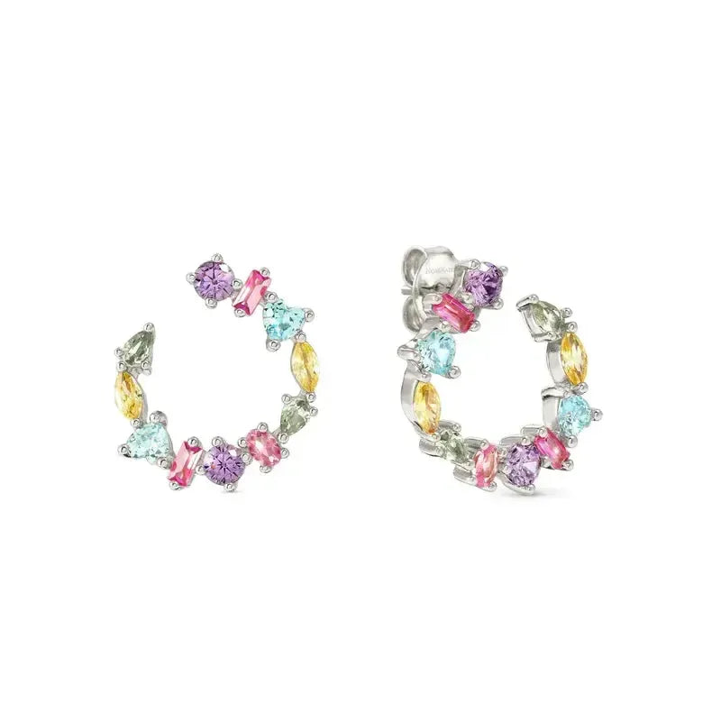 Nomination Colour Wave Hoop Silver Earrings