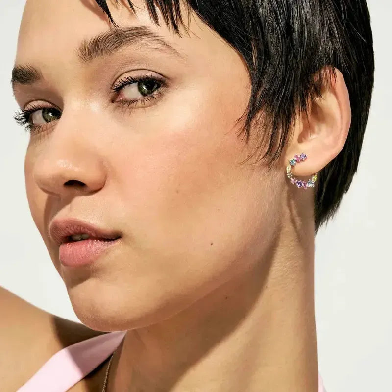 Nomination Colour Wave Hoop Silver Earrings