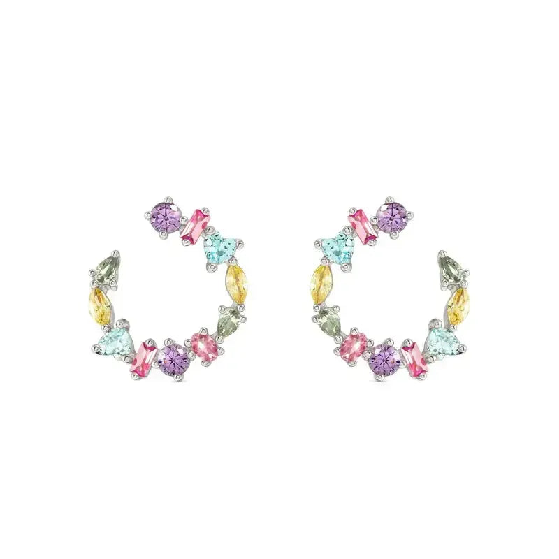 Nomination Colour Wave Hoop Silver Earrings