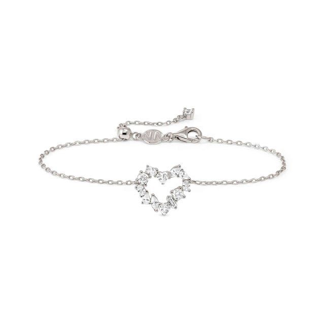 Nomination Colour Wave Silver Heart Bracelet with White Stones