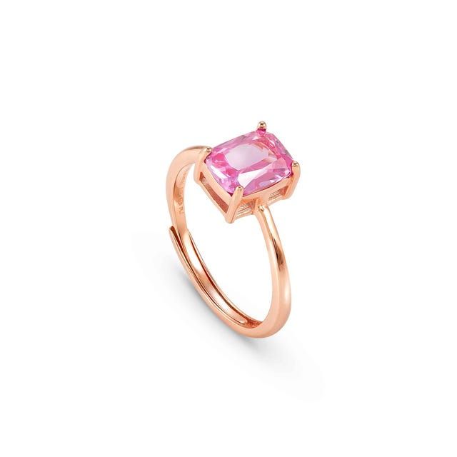 Nomination Colour Wave Silver Ring with Pink Cubic Zirconia