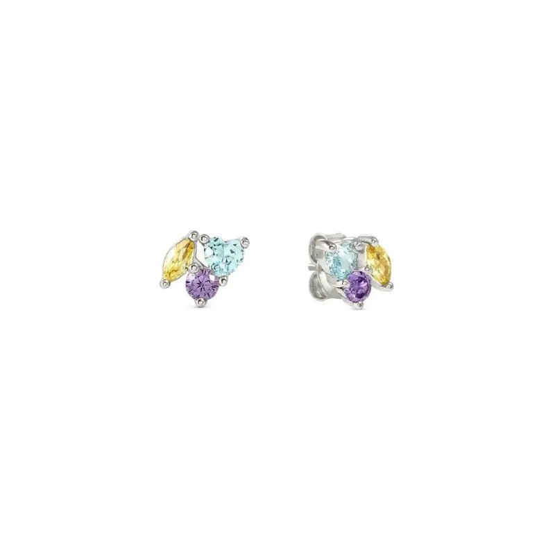 Nomination Colour Wave Stud Earrings with White Stones