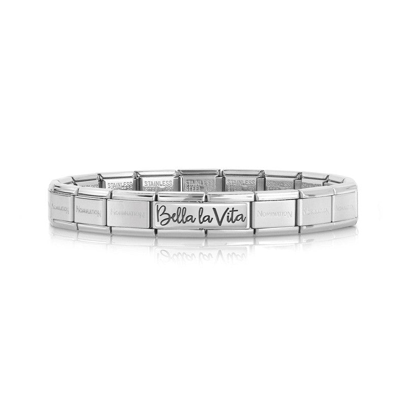 Nomination Composable Bracelet With Bella La Vita Double Link In Silver