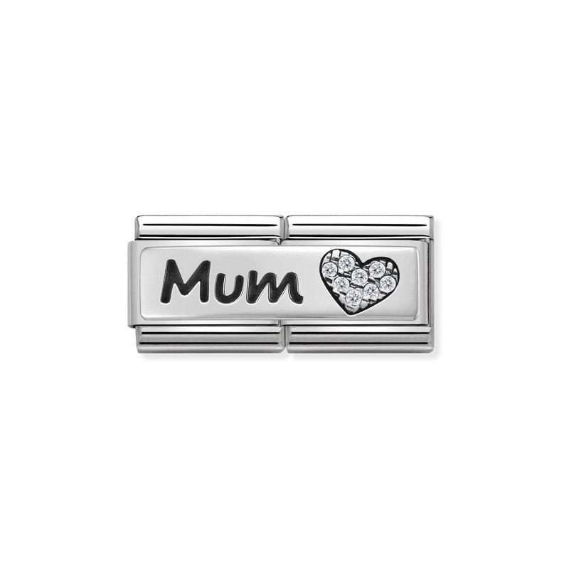 Nomination Composable Classic Double Link Mum and Heart
