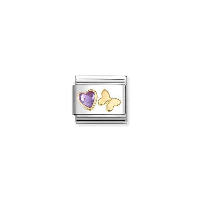Nomination Composable Classic Link Charm Purple Heart Butterfly