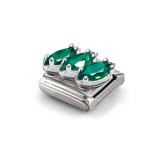 Nomination Composable Classic Link Charm, Trilogy Green CZ