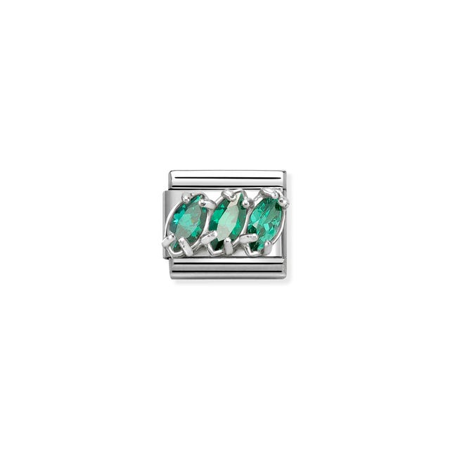 Nomination Composable Classic Link Charm, Trilogy Green CZ
