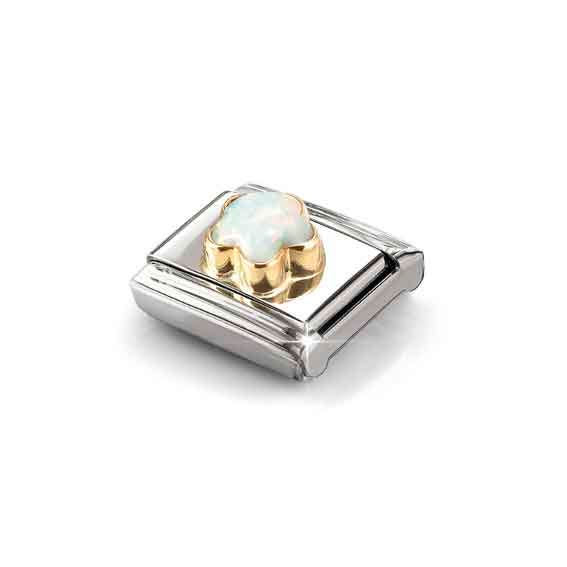 Nomination Composable Classic Link Charm White Opal Flower
