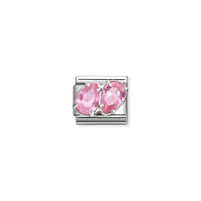 Nomination Composable Classic Link, Dazzling Pink Twin Drops