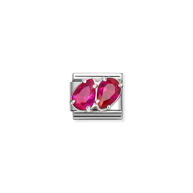 Nomination Composable Classic Link, Double Red Drops