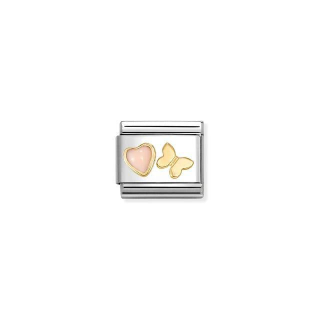Nomination Composable Classic Link, Pink Coral Heart, Butterfly