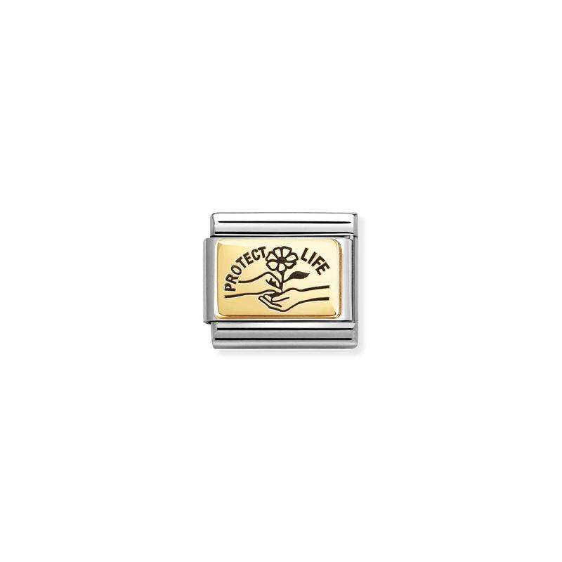 Nomination Composable Classic Link, Protect Life Gold Heart