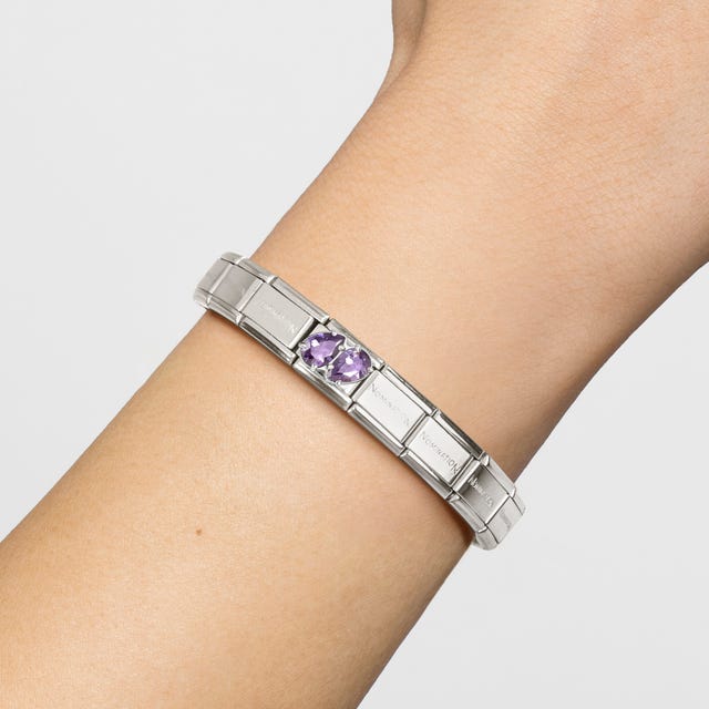 Nomination Composable Classic Link, Purple Cubic Zirconia Drops
