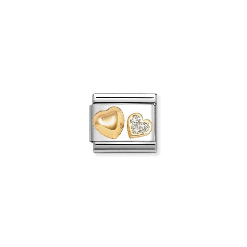 Nomination Composable Classic Link, Raised Gold Glitter Heart