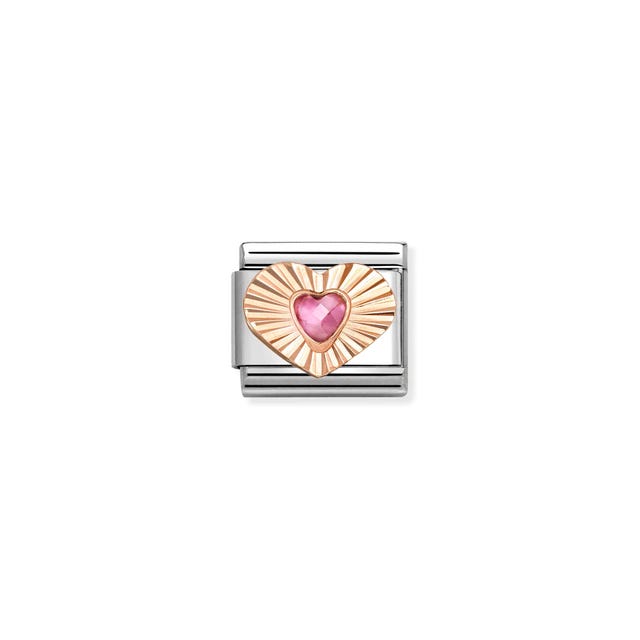 Nomination Composable Classic Link, Rose Gold Heart Pink