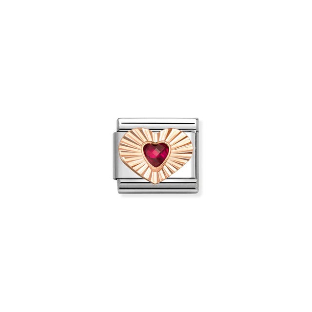 Nomination Composable Classic Link, Rose Gold Red Heart