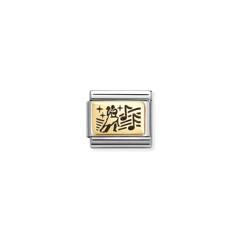 Nomination Composable Classic Link, Yellow Gold Dancing Couple