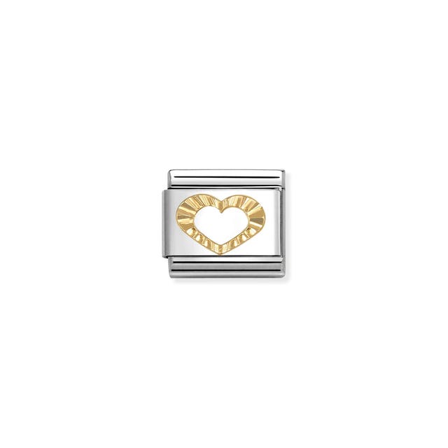 Nomination Composable Classic Link, Yellow Gold Heart Detail
