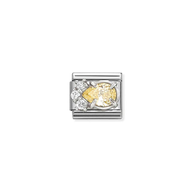 Nomination Composable Classic Link, Yellow White Cubic Zirconia