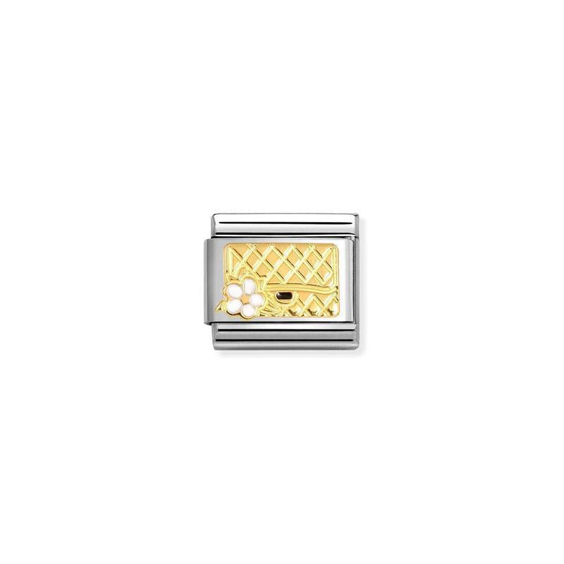 Nomination Composable Link Bag with Flower, 18K Gold & Enamel