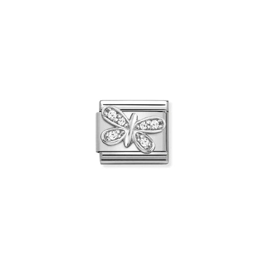 Nomination Composable Link Butterfly, Cubic Zirconia, Silver