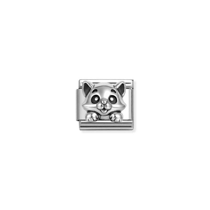 Nomination Composable Link Cat, Oxidized Silver