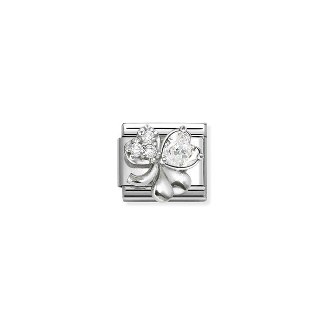 Nomination Composable Classic Clover Link with White Cubic Zirconia