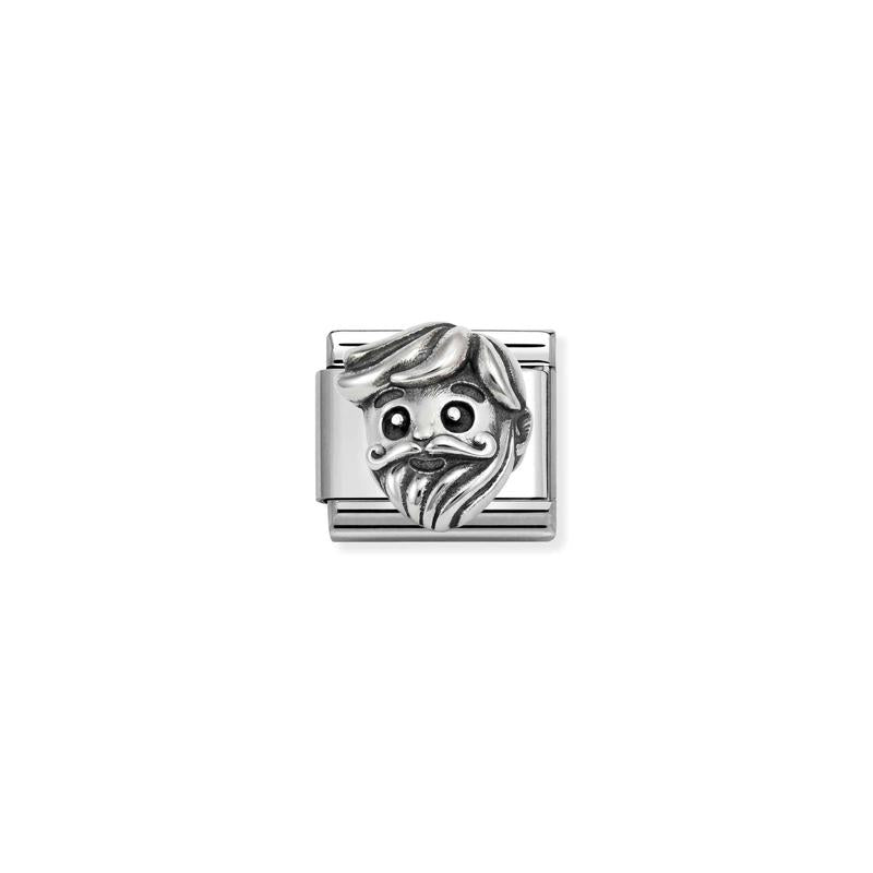 Nomination Composable Link Couple, Grandfather, Oxidized Silver