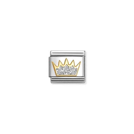 Nomination Composable Link Crown, 18K Gold & Glitter Enamel